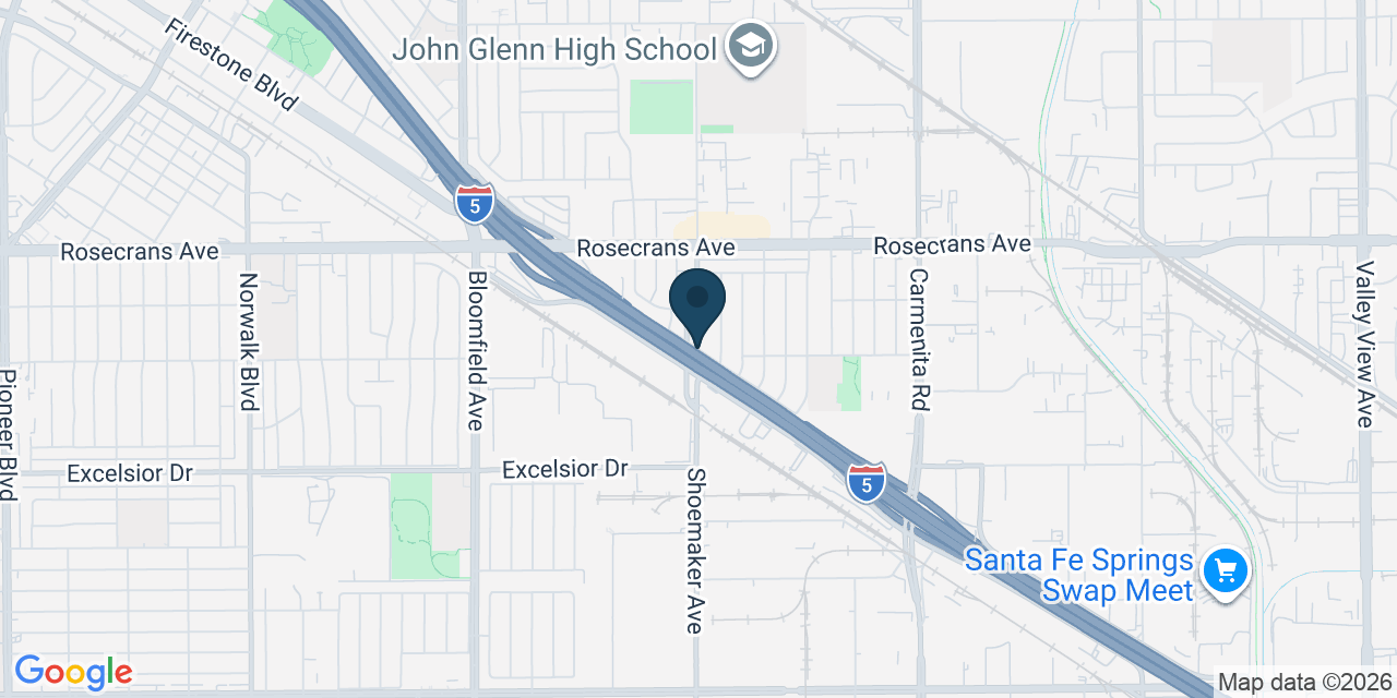 Map showing Los Angeles County, CA