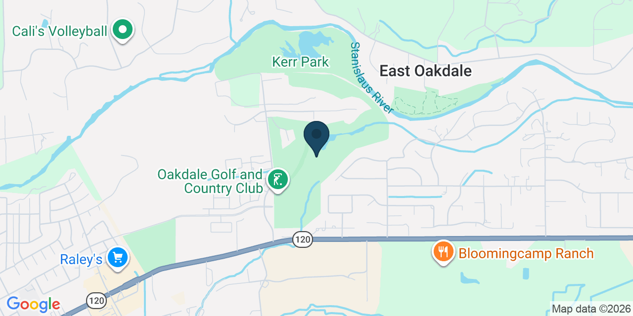 Map showing Oakdale, Stanislaus County, CA