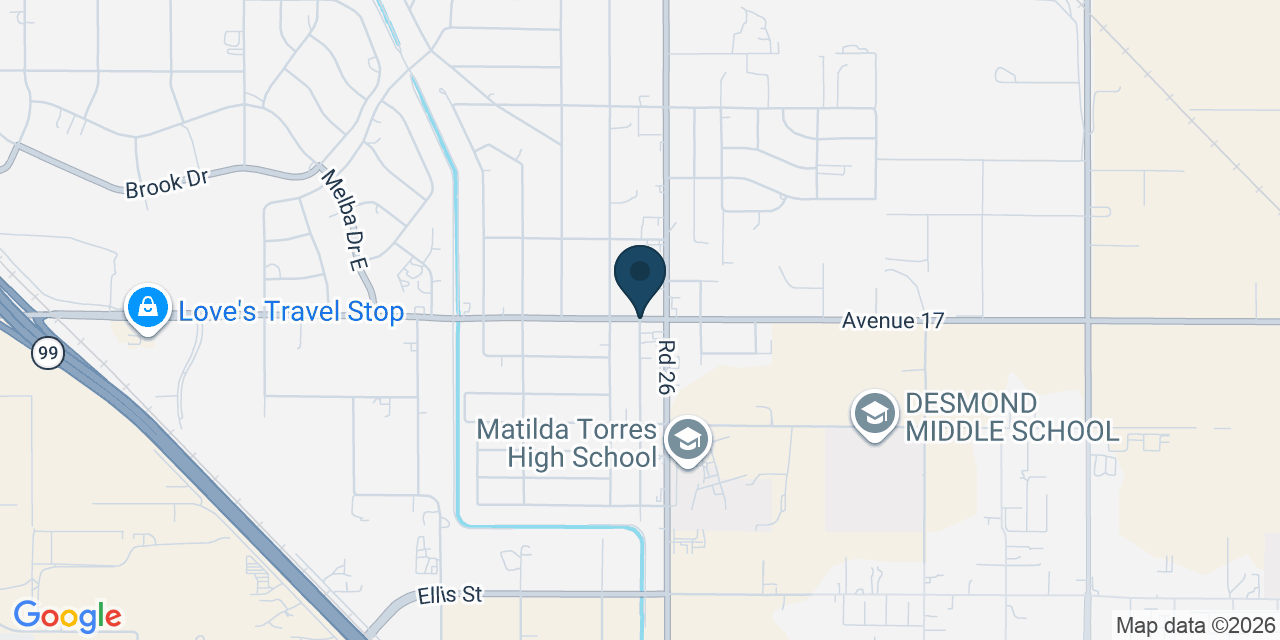 Map showing Madera Acres, Madera County, CA