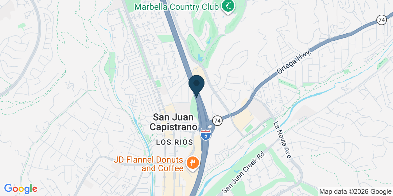 Map showing San Juan Capistrano, Orange County, CA