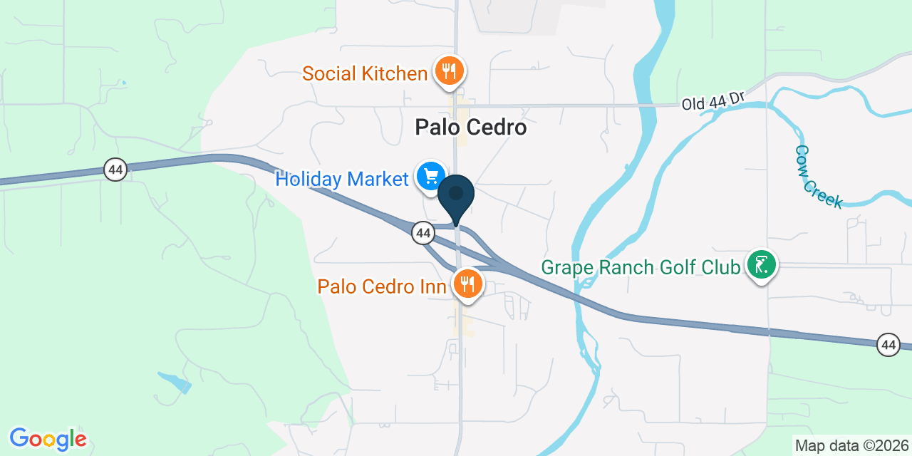 Map showing Palo Cedro, Shasta County, CA