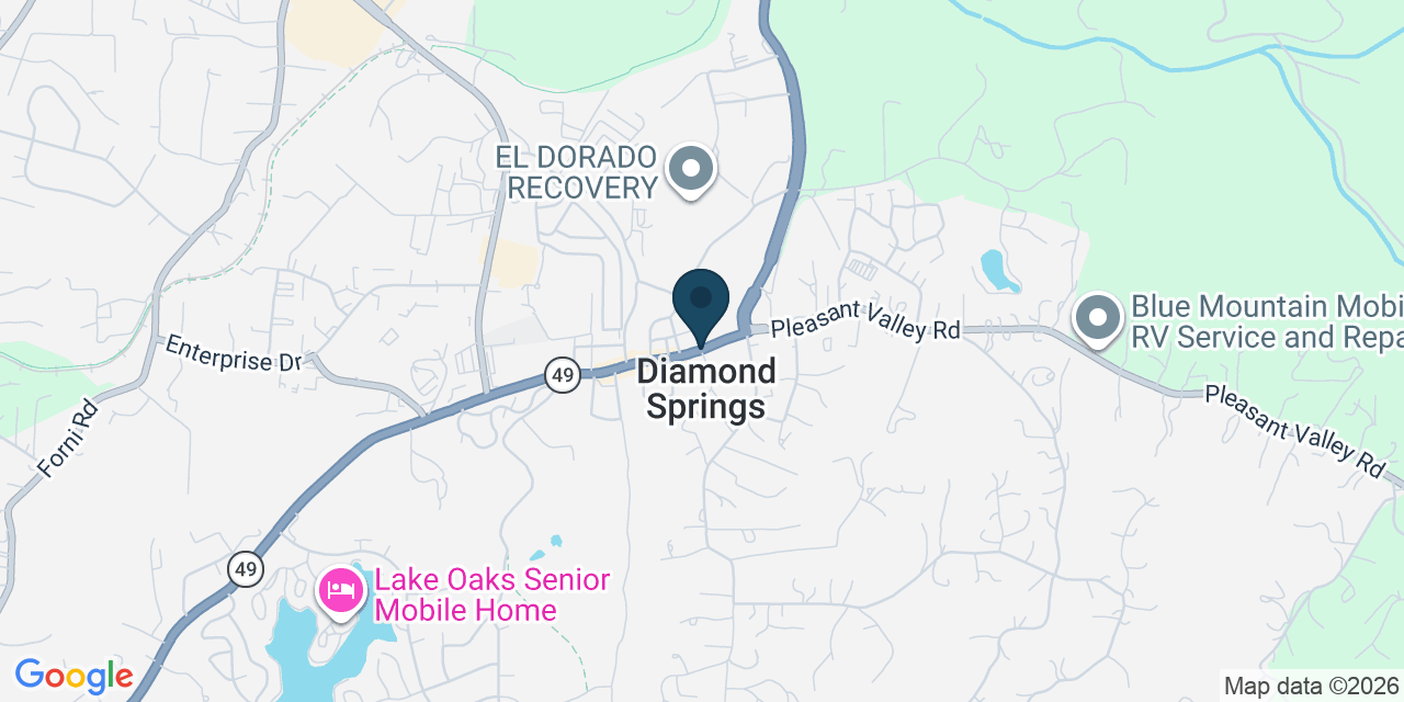 Map showing Diamond Springs, El Dorado County, CA