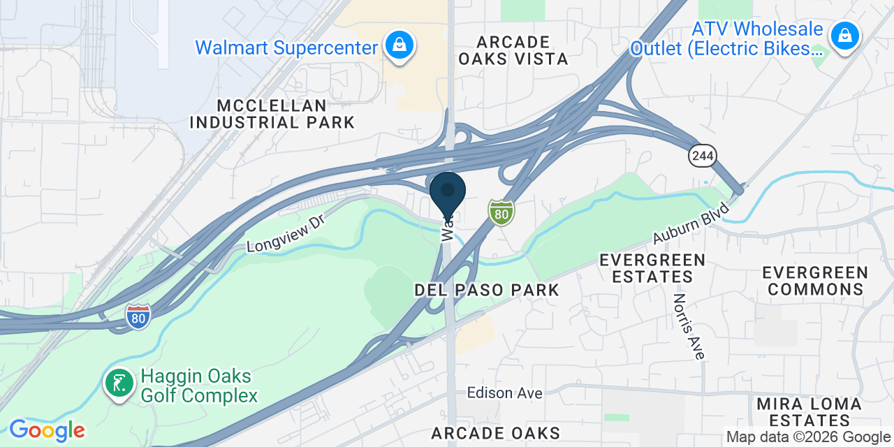 Map showing North Highlands, Sacramento County, CA