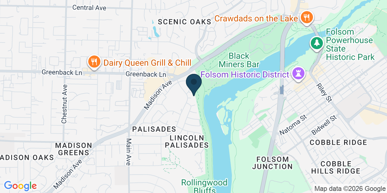 Map showing Orangevale, Sacramento County, CA