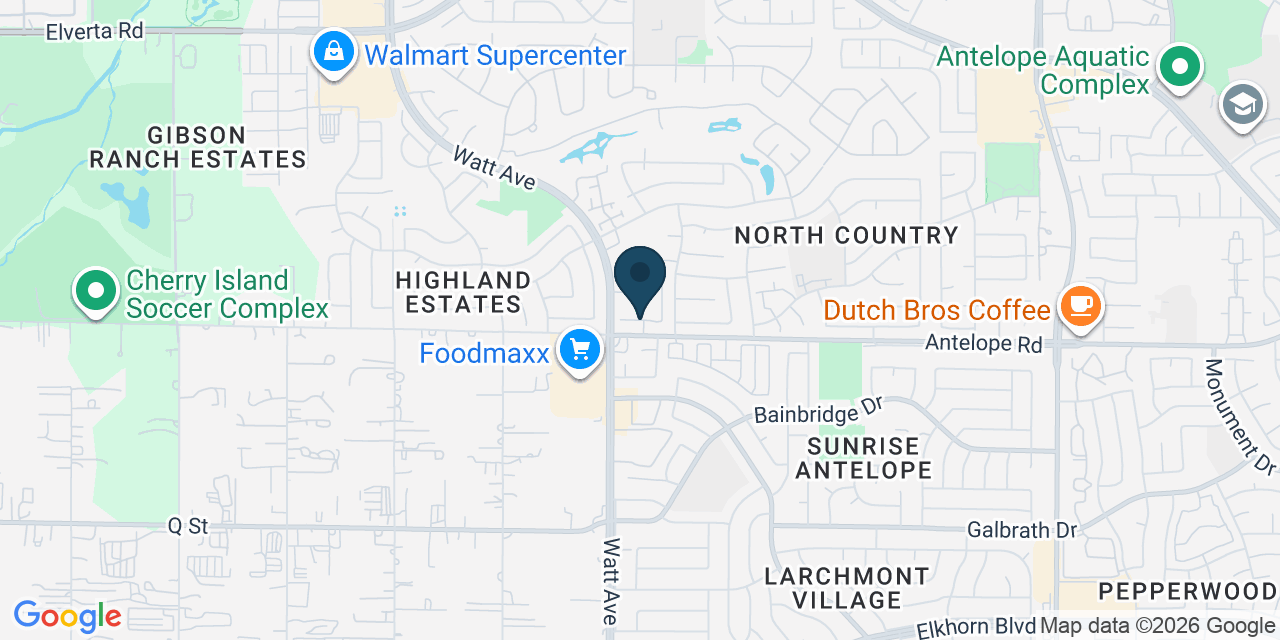 Map showing Antelope, Sacramento County, CA