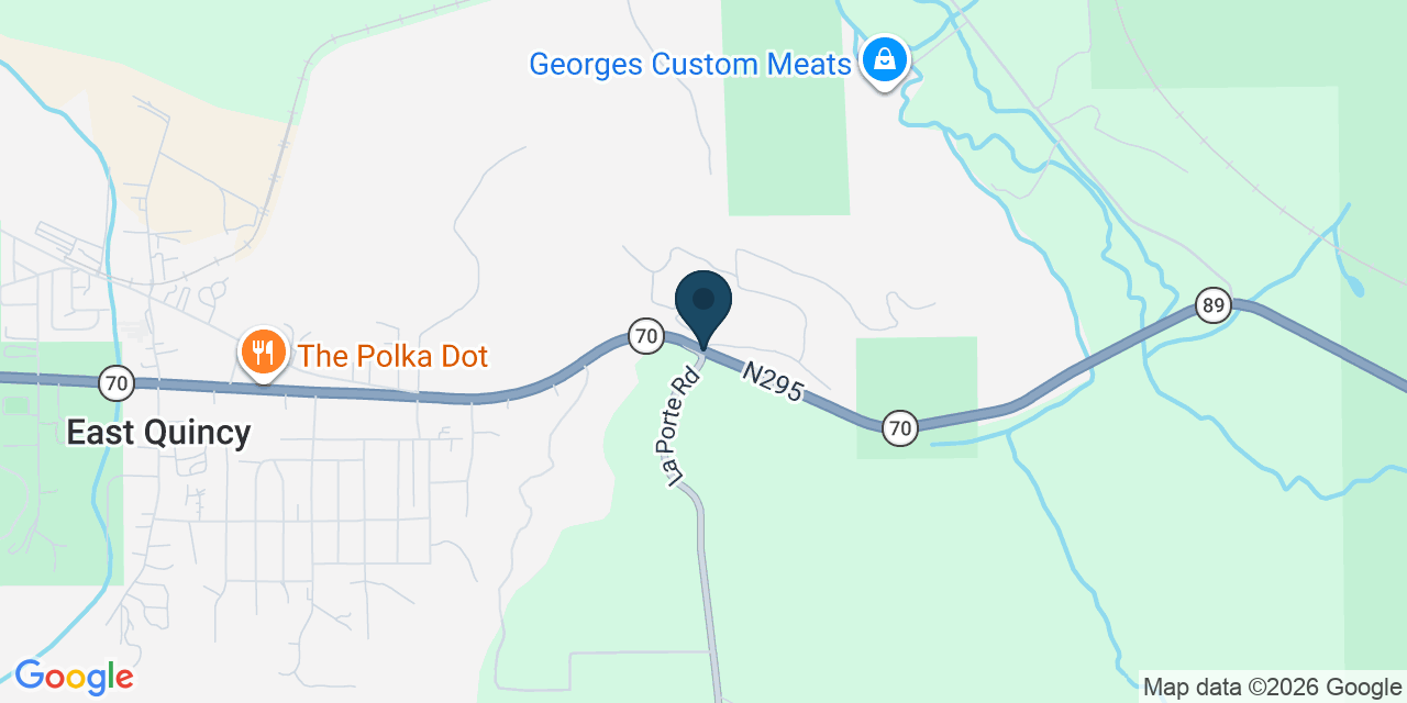 Map showing East Quincy, Plumas County, CA