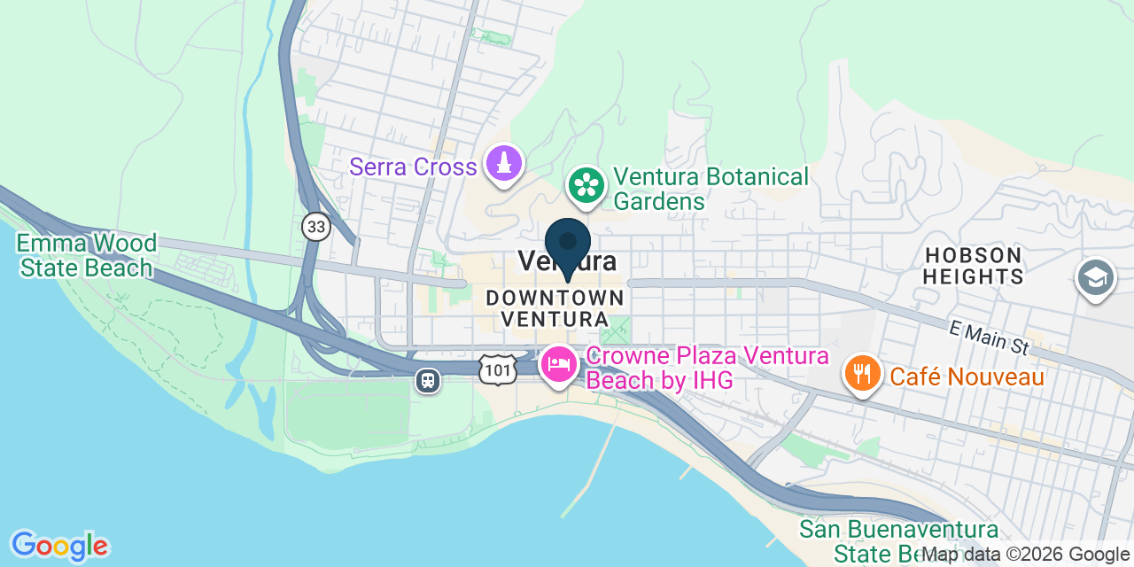 Map showing Ventura, Ventura County, CA