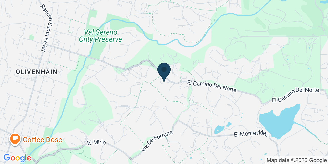 Map showing Rancho Santa Fe, San Diego County, CA