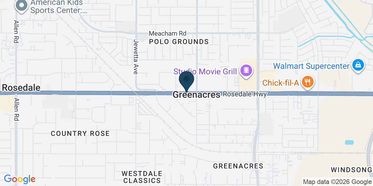 Map showing Greenacres, Kern County, CA