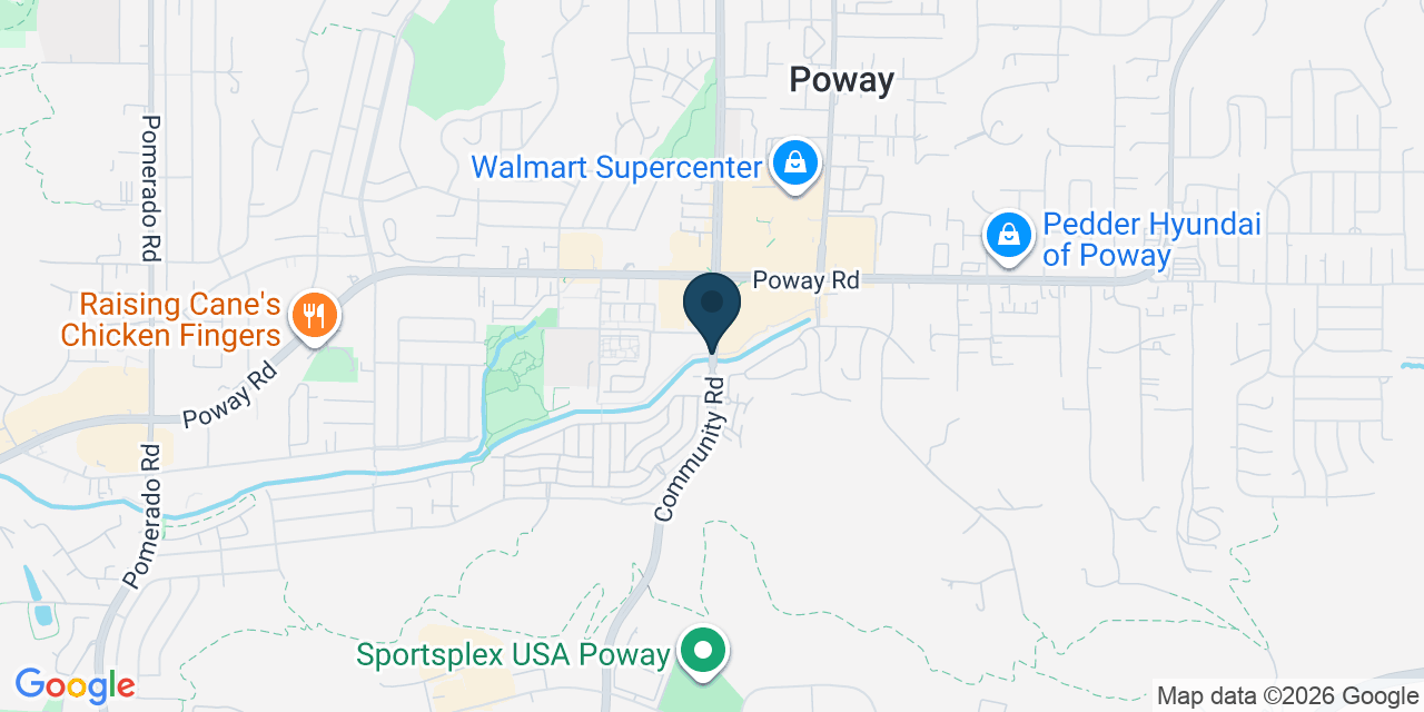 Map showing Poway, San Diego County, CA