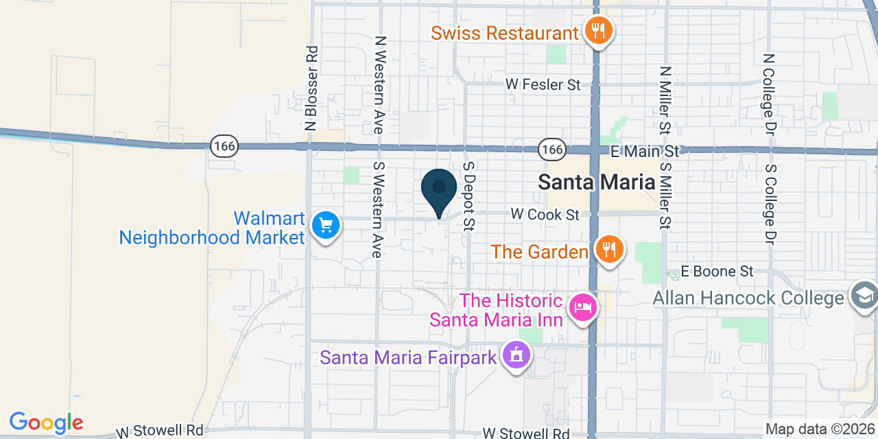 Map showing Santa Maria, Santa Barbara County, CA