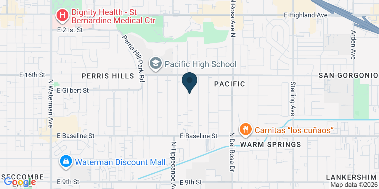 Map showing San Bernardino, San Bernardino County, CA