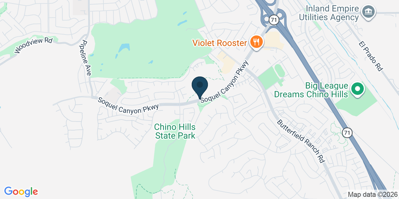 Map showing Chino Hills, San Bernardino County, CA