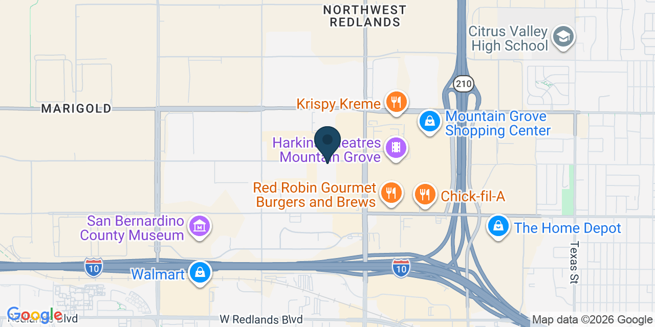 Map showing Redlands, San Bernardino County, CA