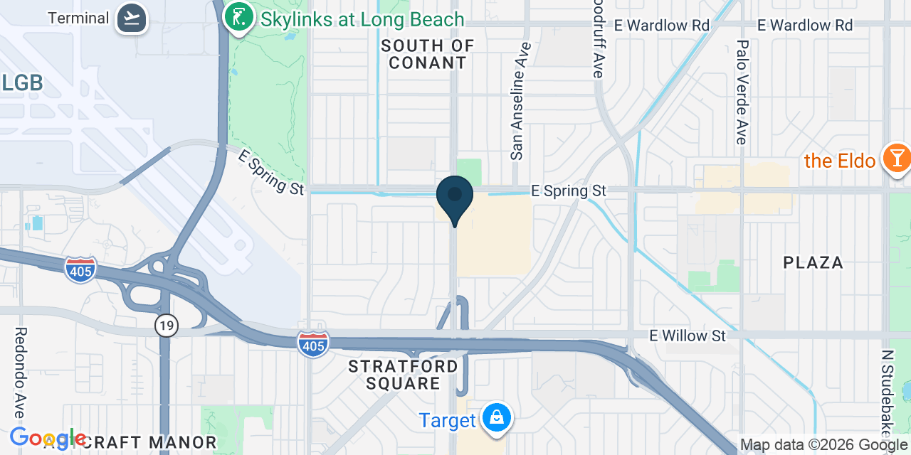 Map showing Long Beach, Los Angeles County, CA