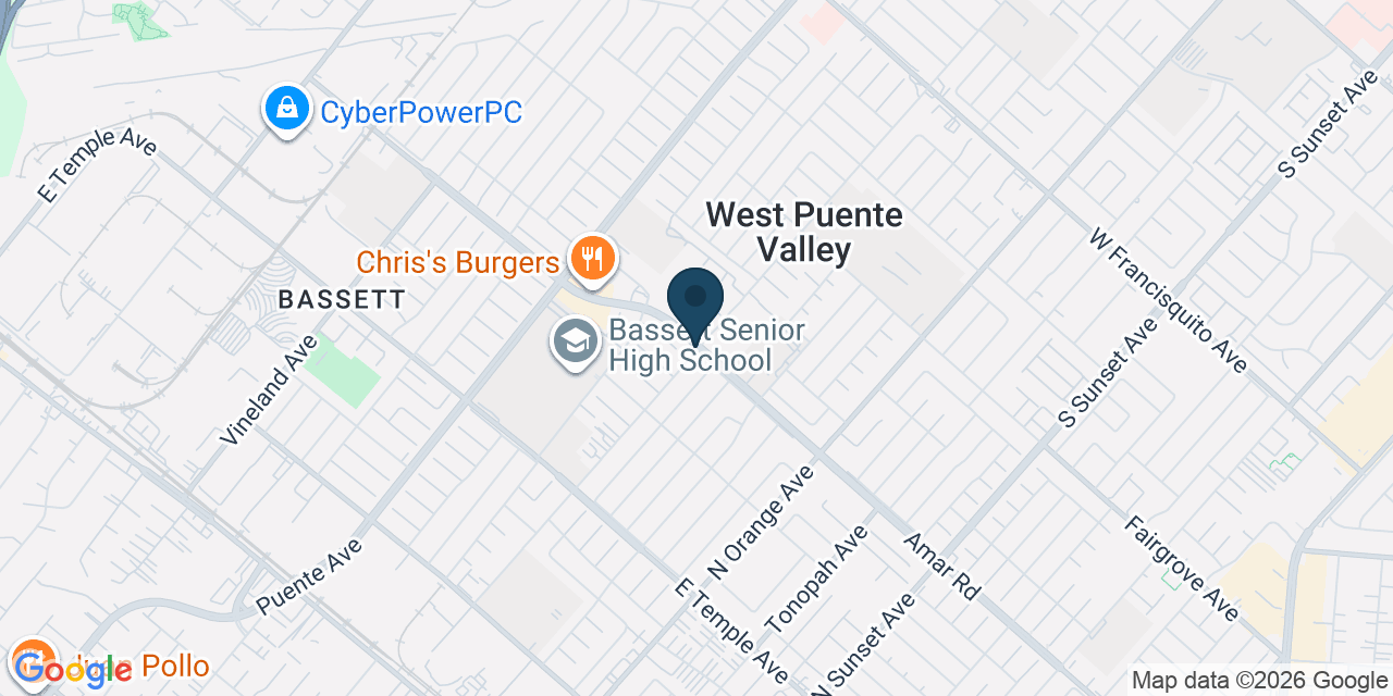 Map showing La Puente, Los Angeles County, CA