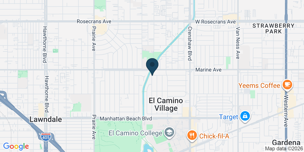 Map showing Gardena, Los Angeles County, CA