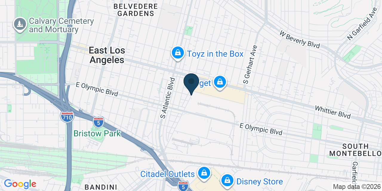Map showing East Los Angeles, Los Angeles County, CA