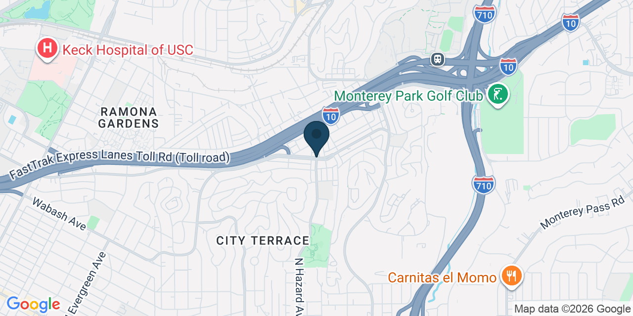 Map showing East Los Angeles, Los Angeles County, CA
