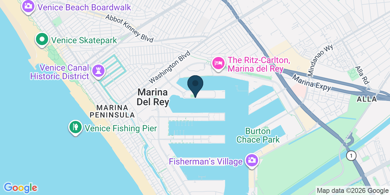 Map showing Marina del Rey, Los Angeles County, CA