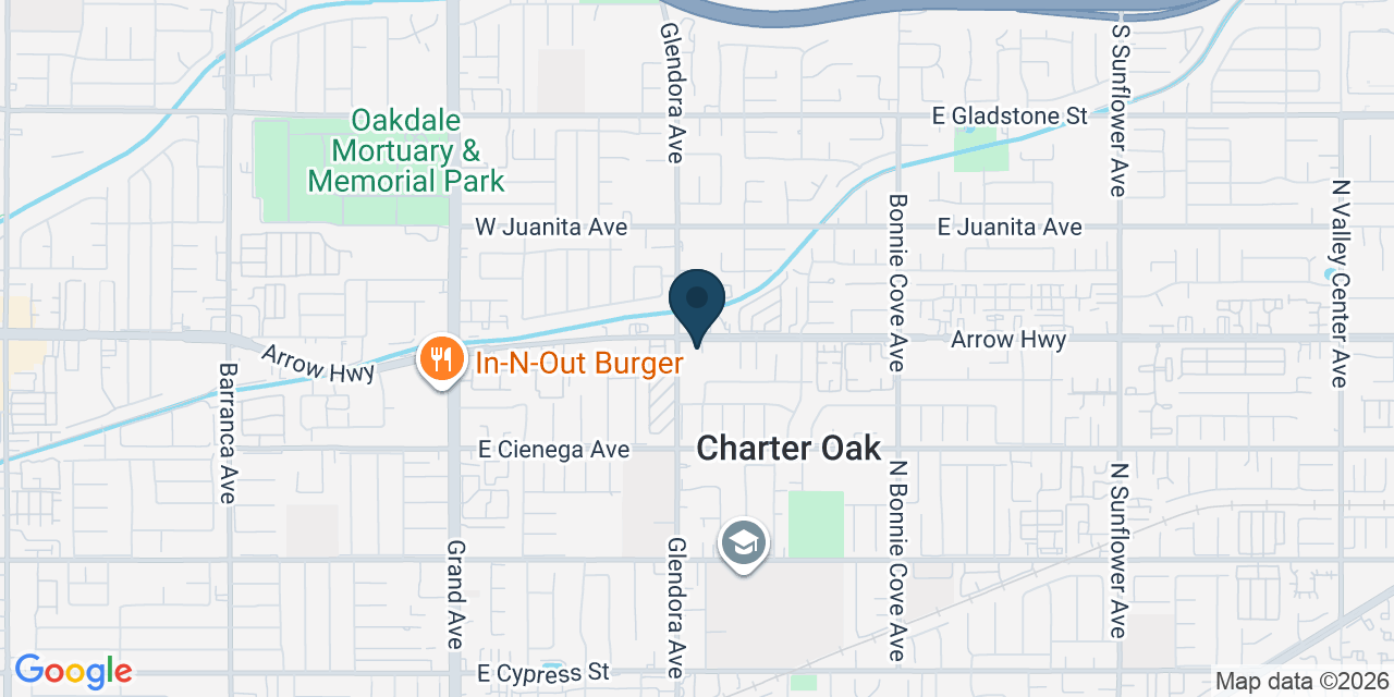 Map showing Covina, Los Angeles County, CA