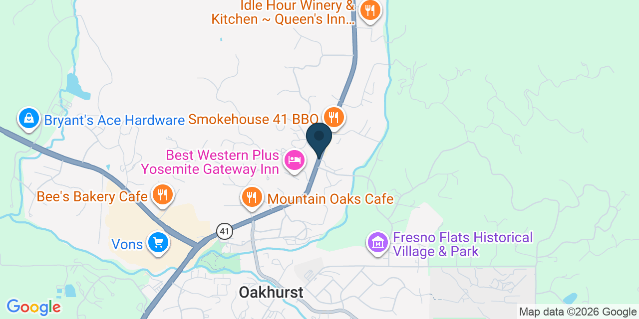Map showing Oakhurst, Madera County, CA