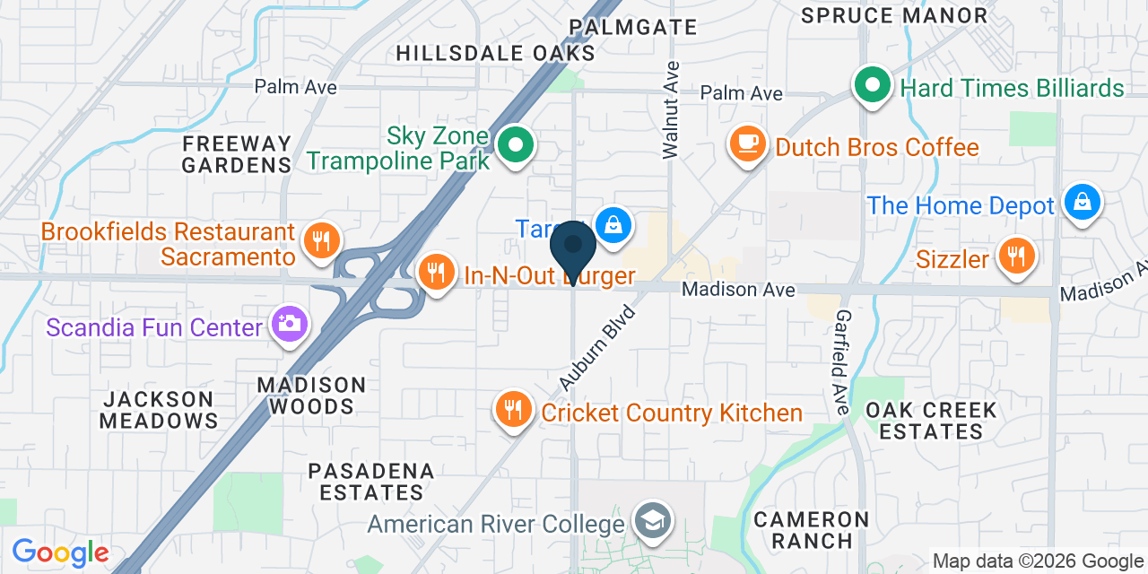 Map showing North Highlands, Sacramento County, CA