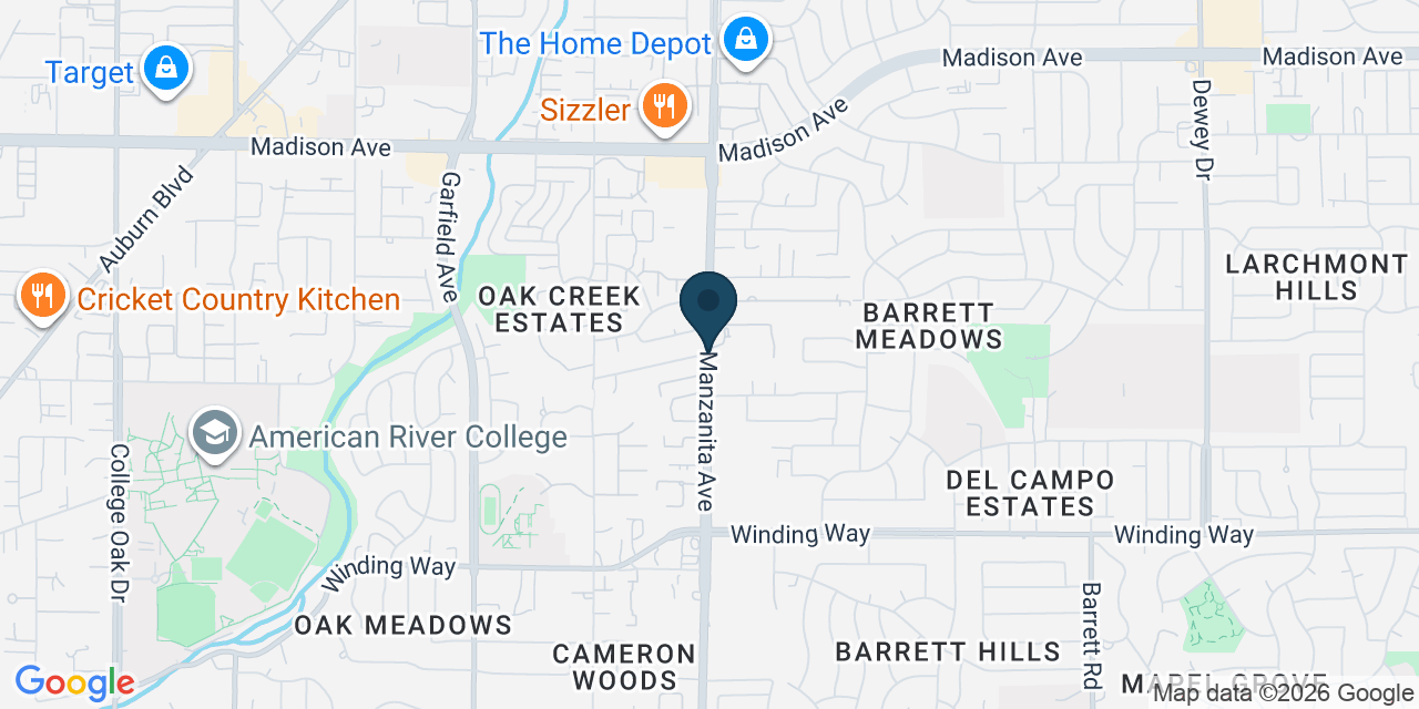 Map showing Carmichael, Sacramento County, CA
