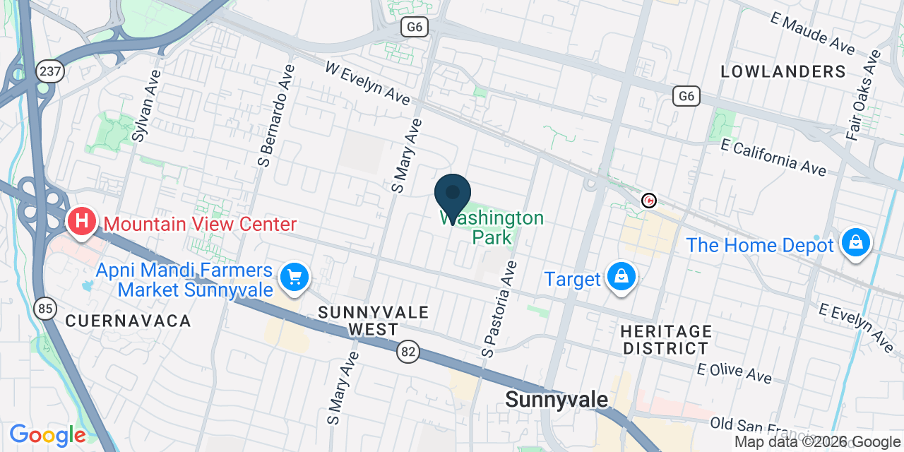 Map showing Sunnyvale, Santa Clara County, CA