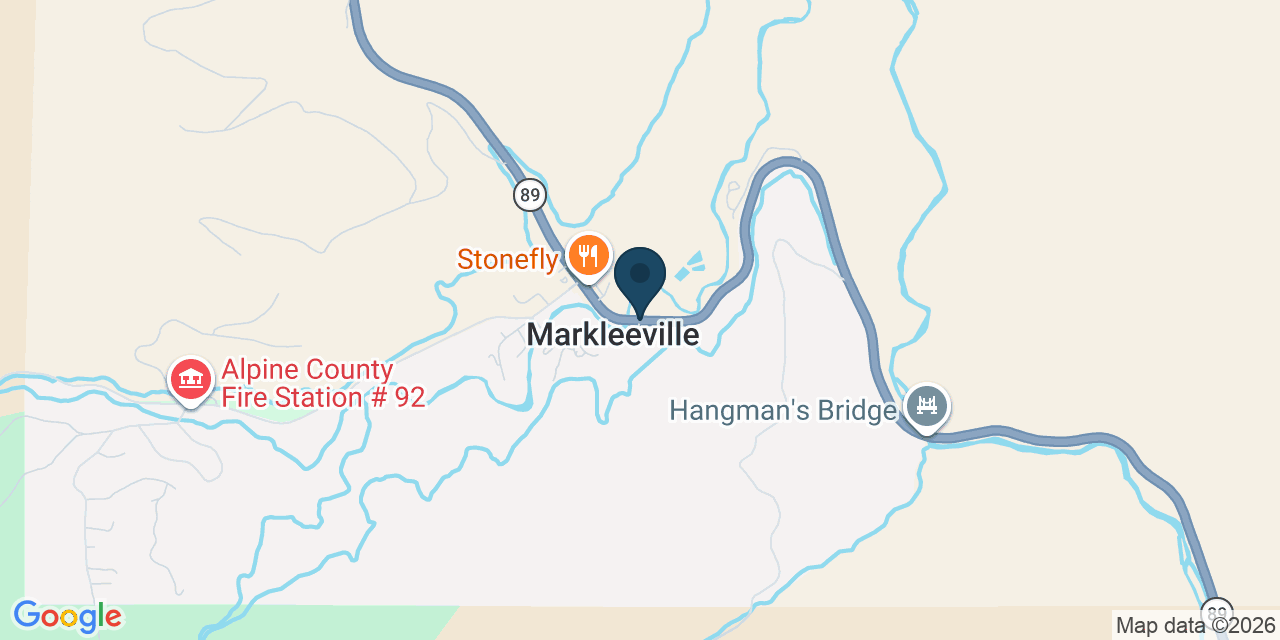 Map showing Markleeville, Alpine County, CA