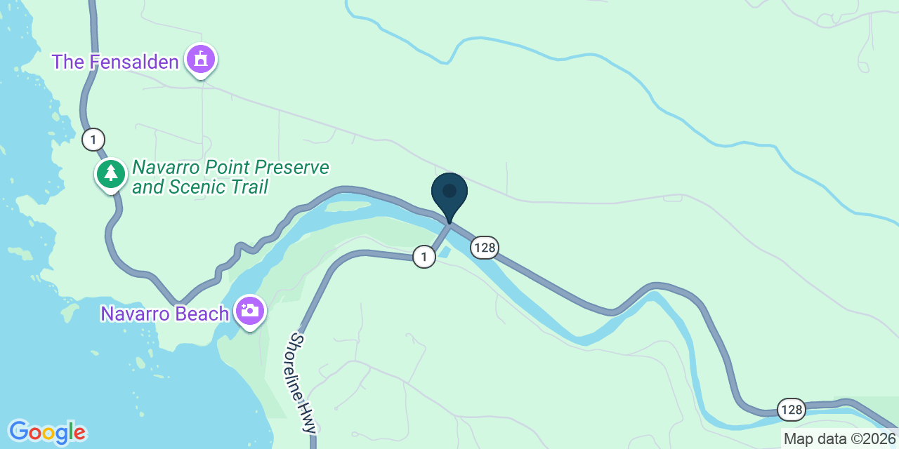 Map showing Mendocino County, CA
