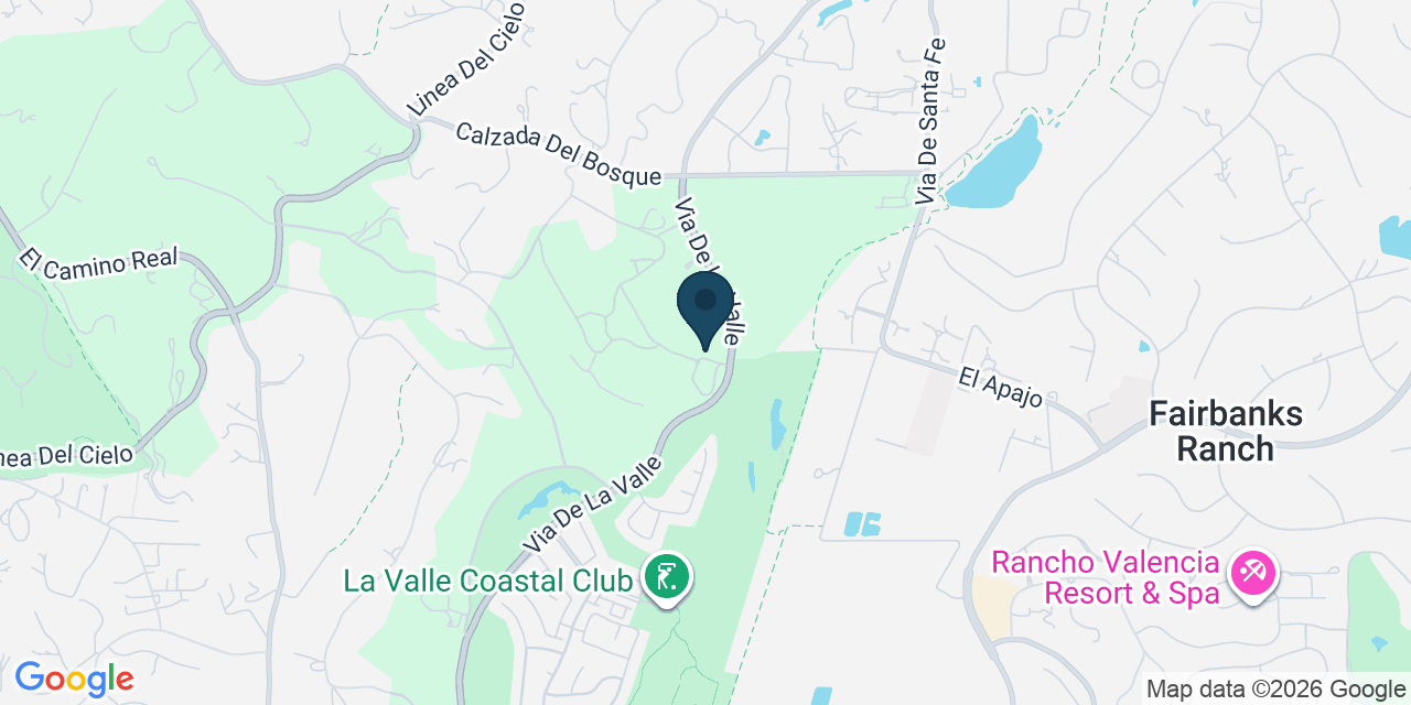 Map showing Rancho Santa Fe, San Diego County, CA