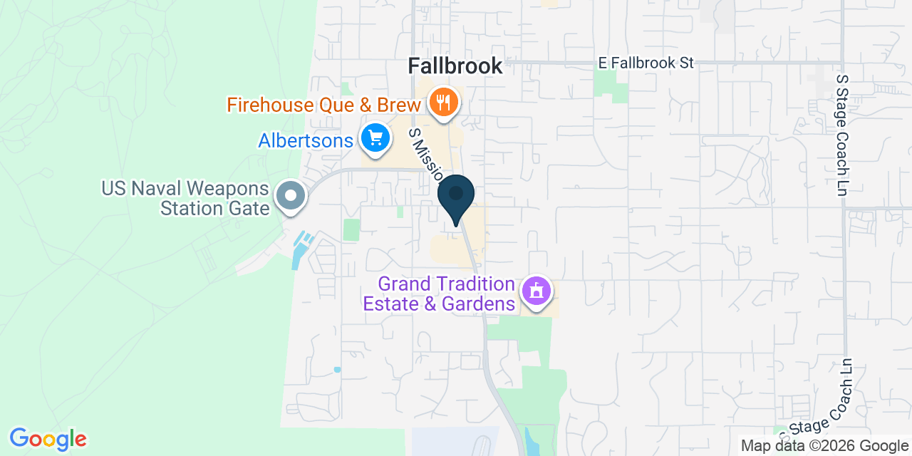 Map showing Fallbrook, San Diego County, CA