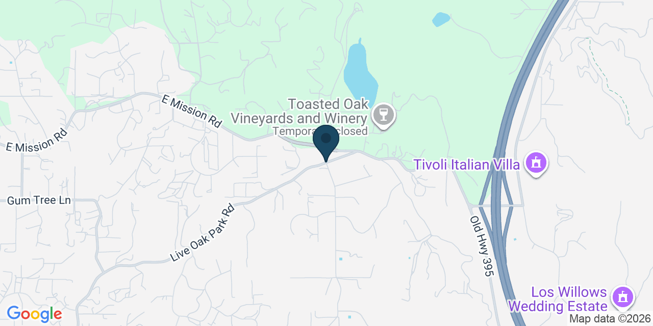 Map showing Fallbrook, San Diego County, CA