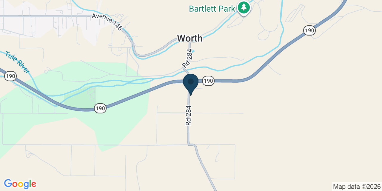 Map showing Porterville, Tulare County, CA