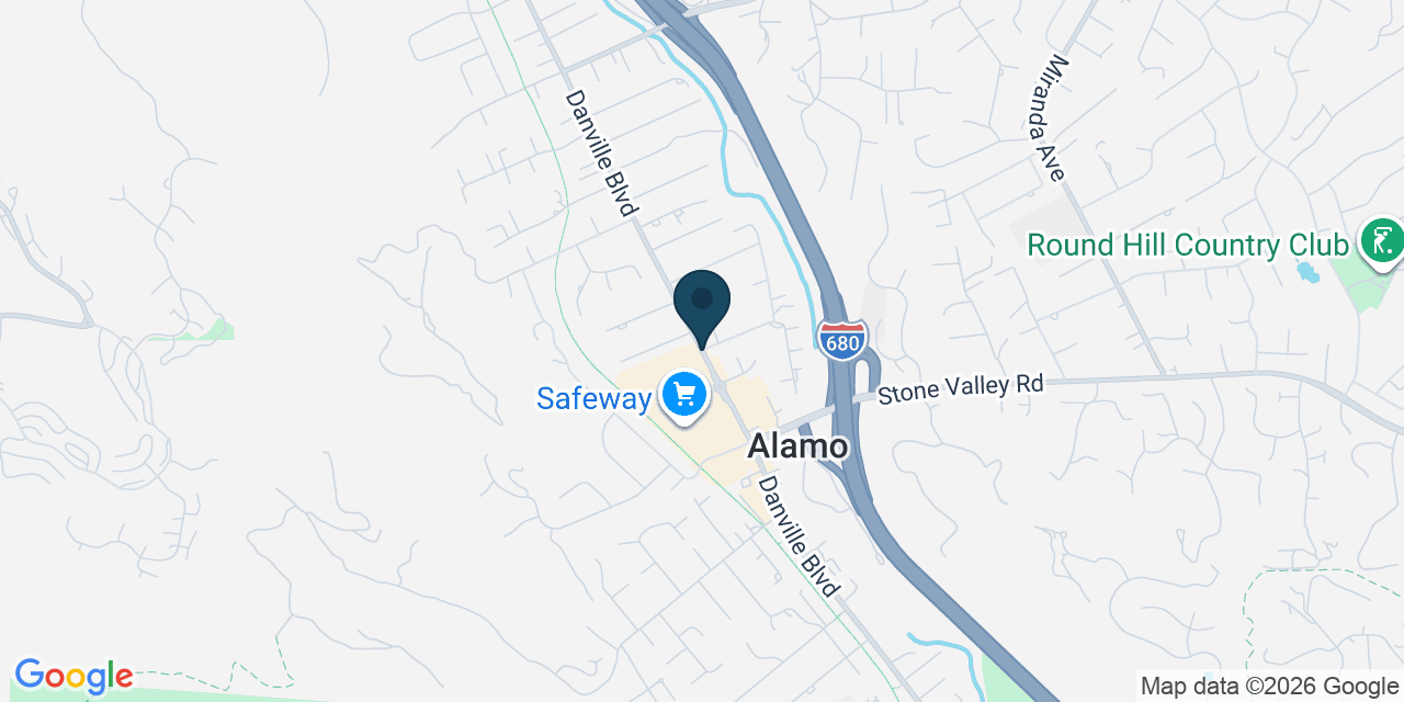 Map showing Alamo, Contra Costa County, CA