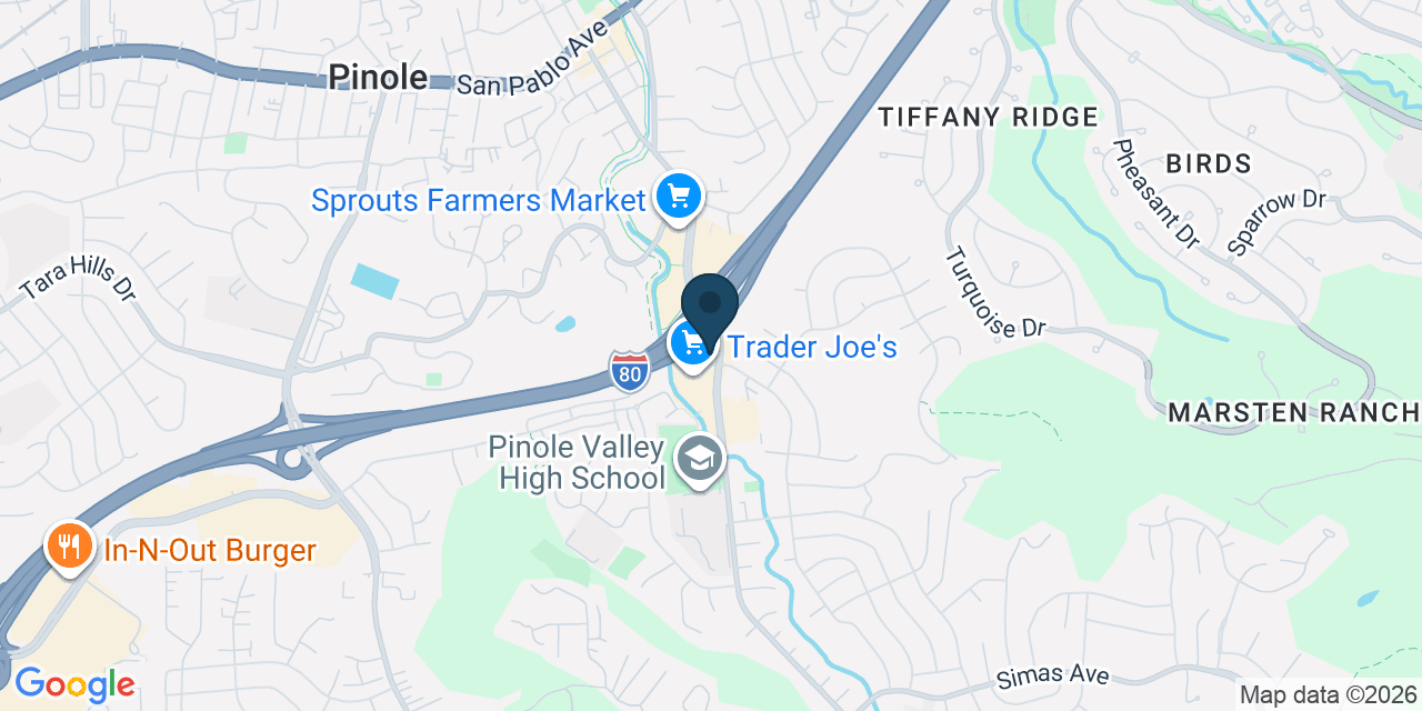 Map showing Pinole, Contra Costa County, CA