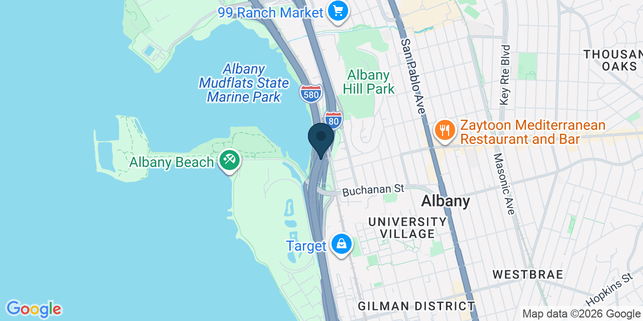 Map showing Albany, Alameda County, CA