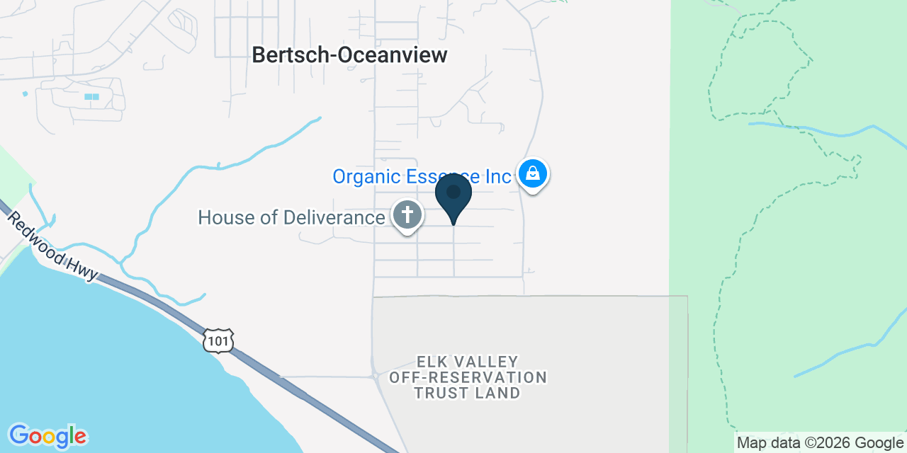 Map showing Bertsch-Oceanview, Del Norte County, CA