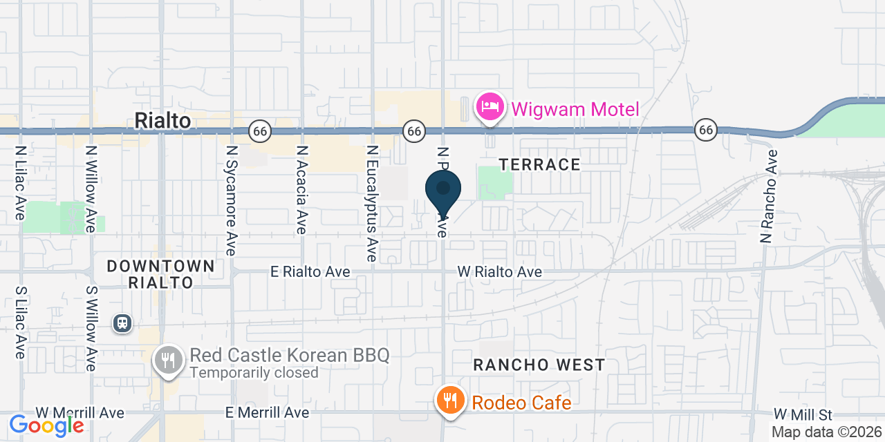 Map showing San Bernardino County, CA