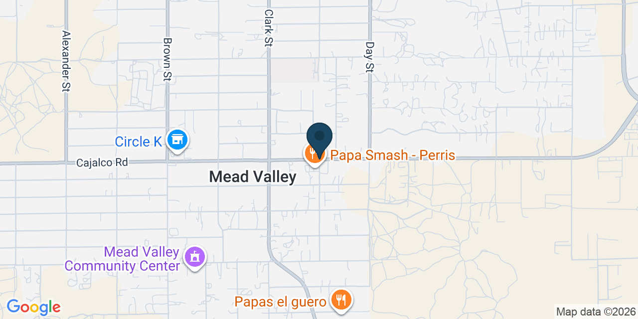 Map showing Mead Valley, Riverside County, CA