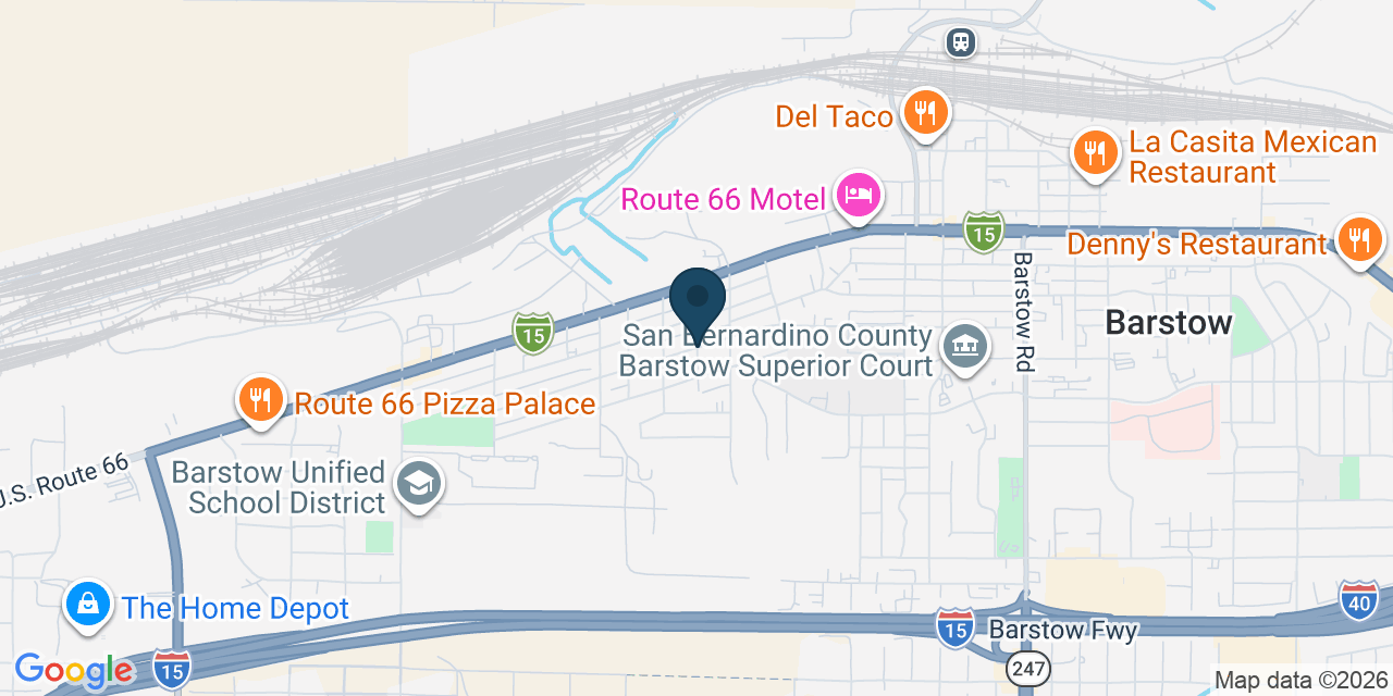 Map showing Barstow, San Bernardino County, CA