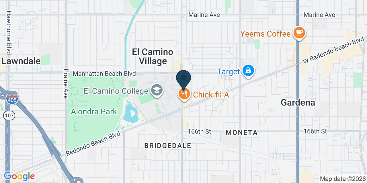 Map showing Gardena, Los Angeles County, CA