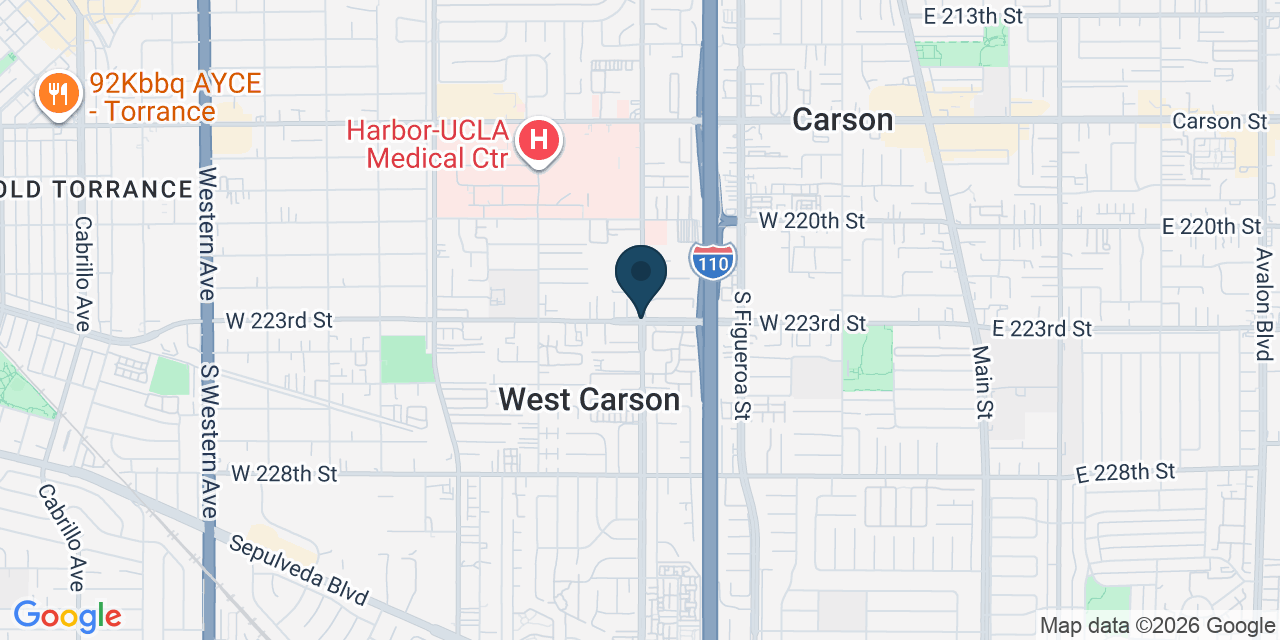 Map showing West Carson, Los Angeles County, CA