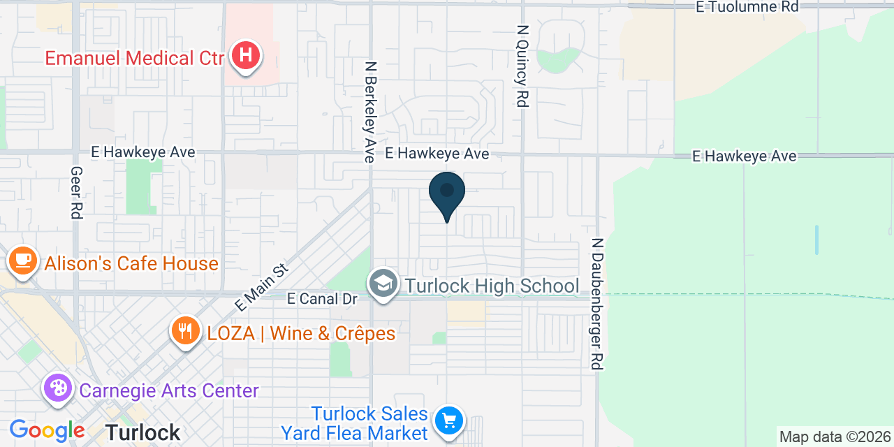 Map showing Stanislaus County, CA