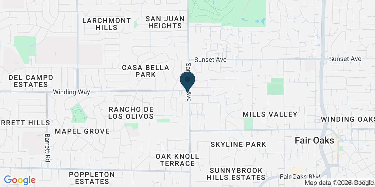 Map showing Fair Oaks, Sacramento County, CA