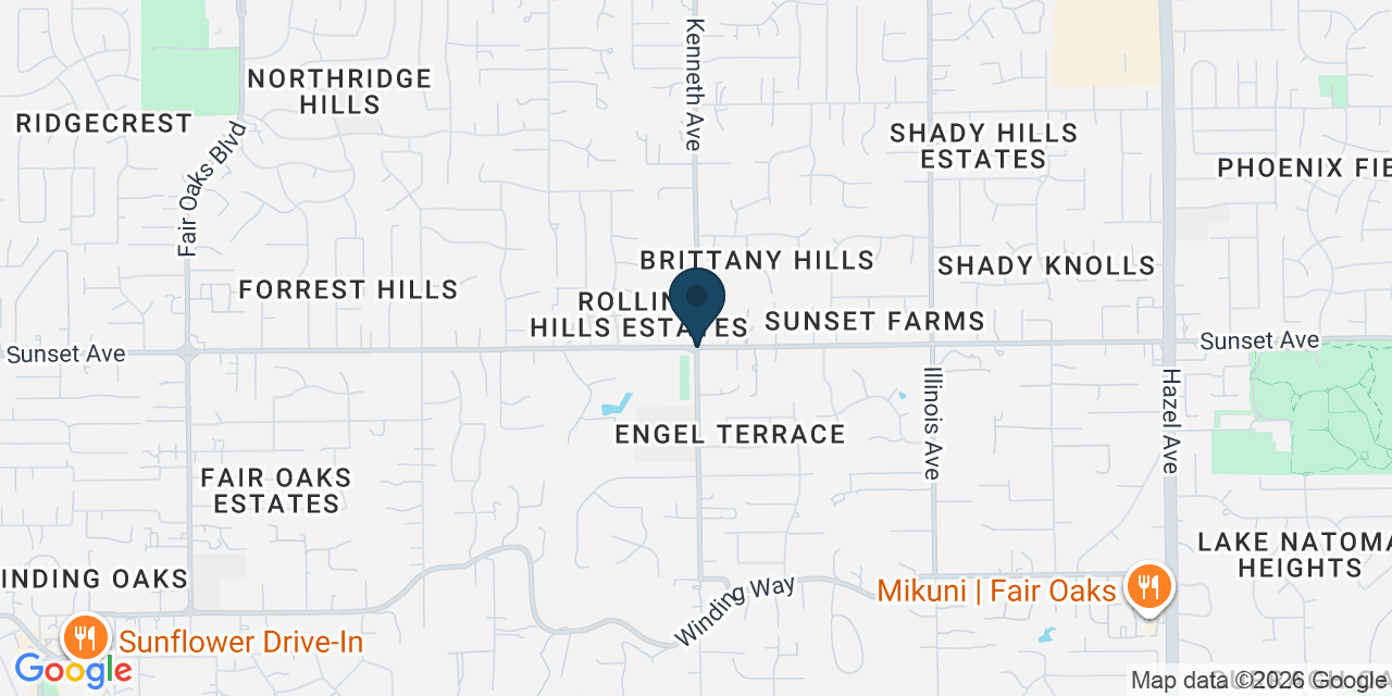 Map showing Fair Oaks, Sacramento County, CA