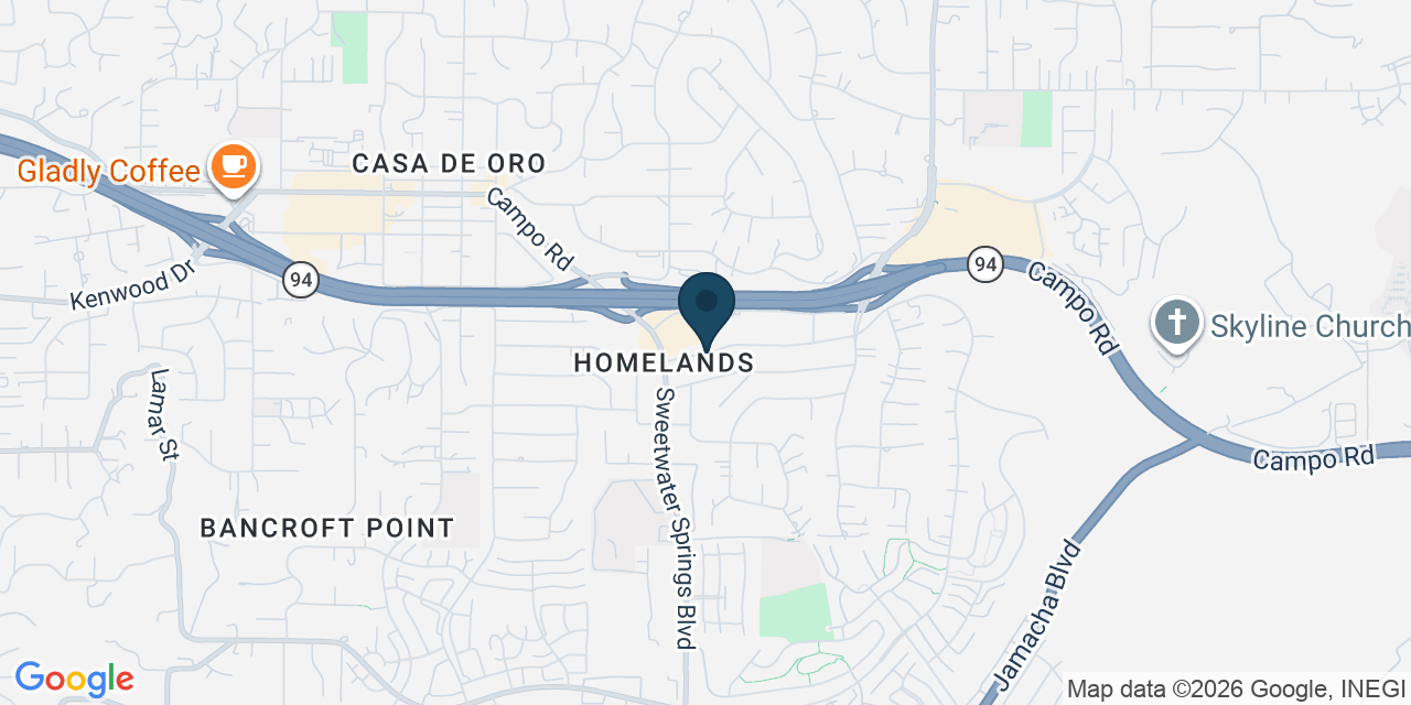 Map showing Spring Valley, San Diego County, CA