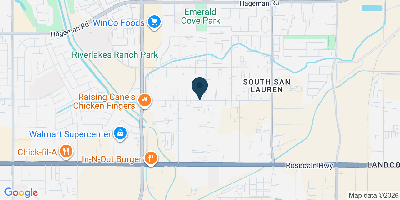 Map showing Kern County, CA