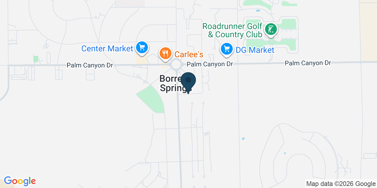 Map showing Borrego Springs, San Diego County, CA